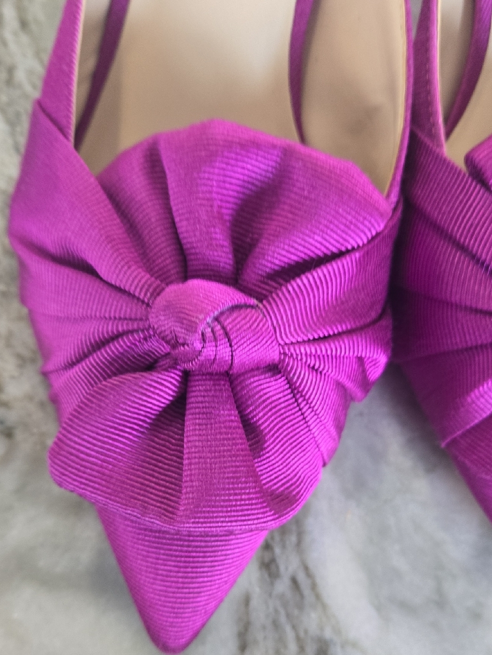 Alex Marie Fuchsia Pointed Toe Knot-Front Mules - Picture 5 of 5